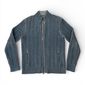 John Varvatos Collection Foil Cable Knit Sweater